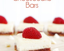 White Chocolate Strawberry Cheesecake Bars