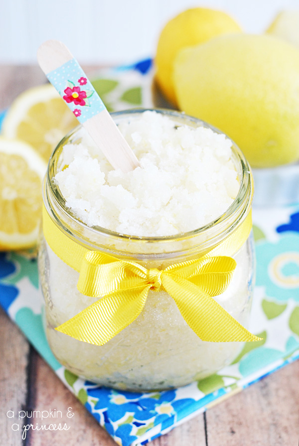 DIY Lemon Sugar Scrub with coconut oil