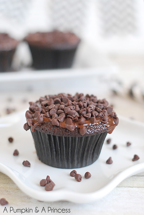 Triple Chocolate Cupcakes with ganache frosting recipe
