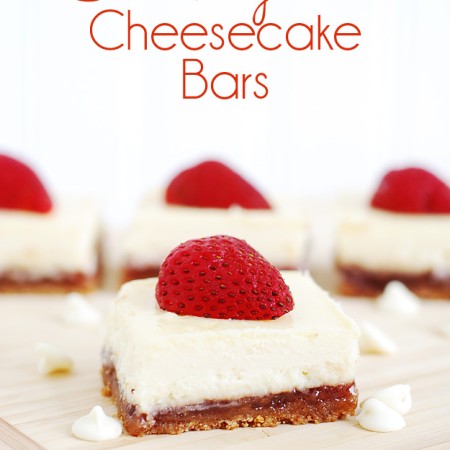White Chocolate Strawberry Cheesecake Bars