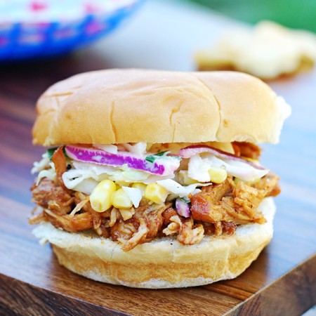 BBQ Sandwich with Tangy Corn Coleslaw Recipe