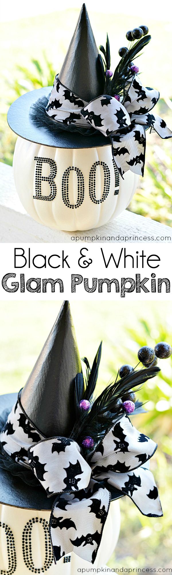 Black and White Glam Pumpkin