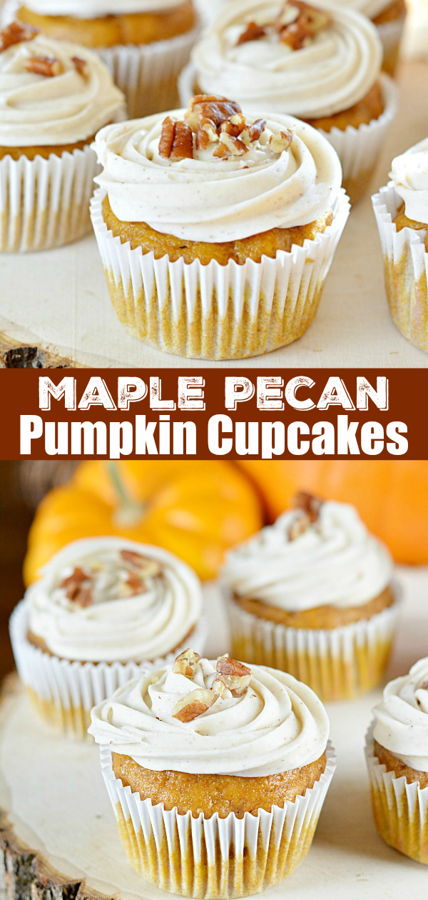 Pumpkin spice cupcakes with maple frosting