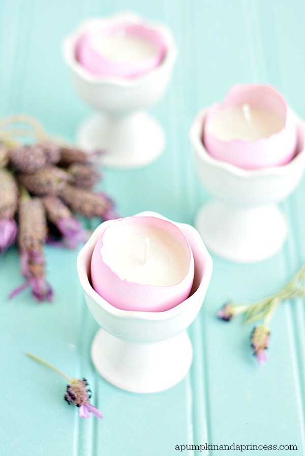 Lavender Eggshell Candles