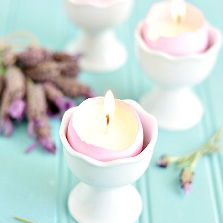 Lavender Eggshell Candles DIY