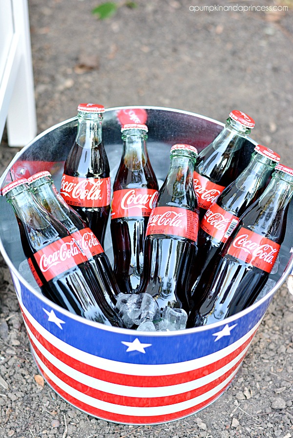 Patriotic Party Ideas - glass Coke soda bottles