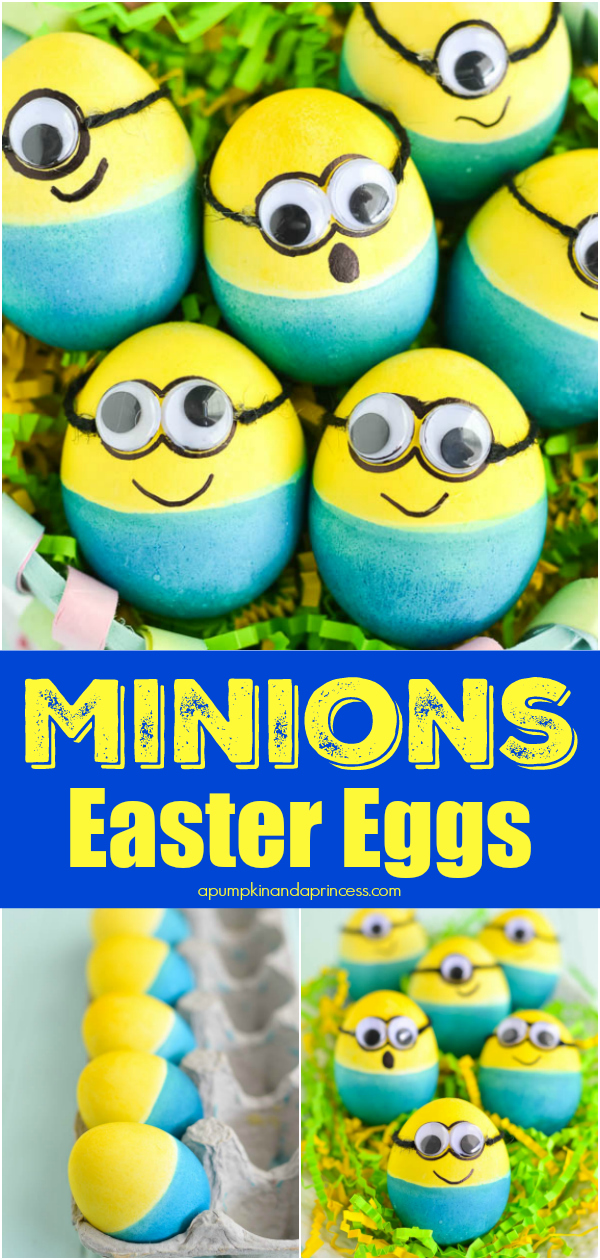Minions Easter Eggs - easy dyed Easter egg craft for kids