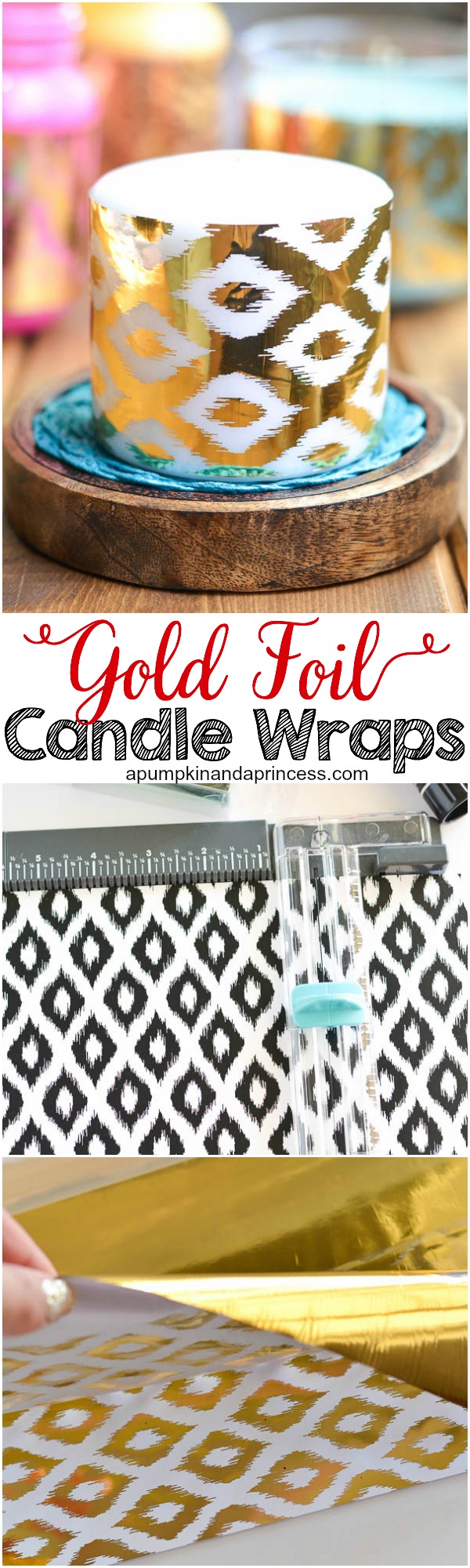 DIY Gold Foil Candles
