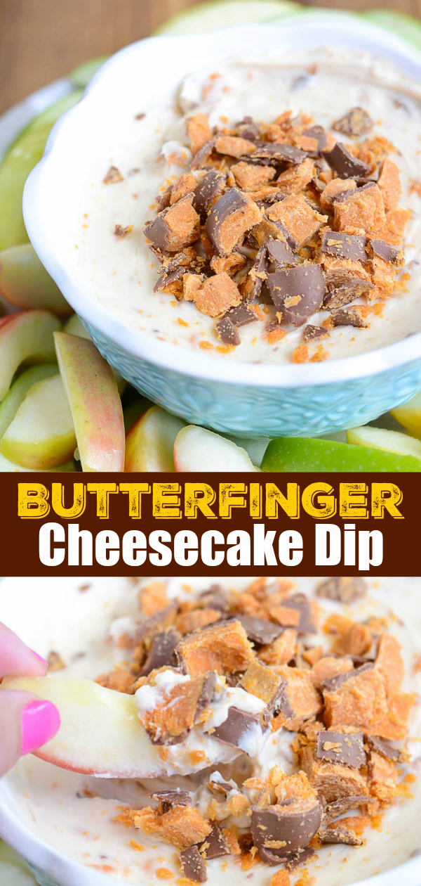 This Butterfinger dip recipe is easy to make and great for parties!