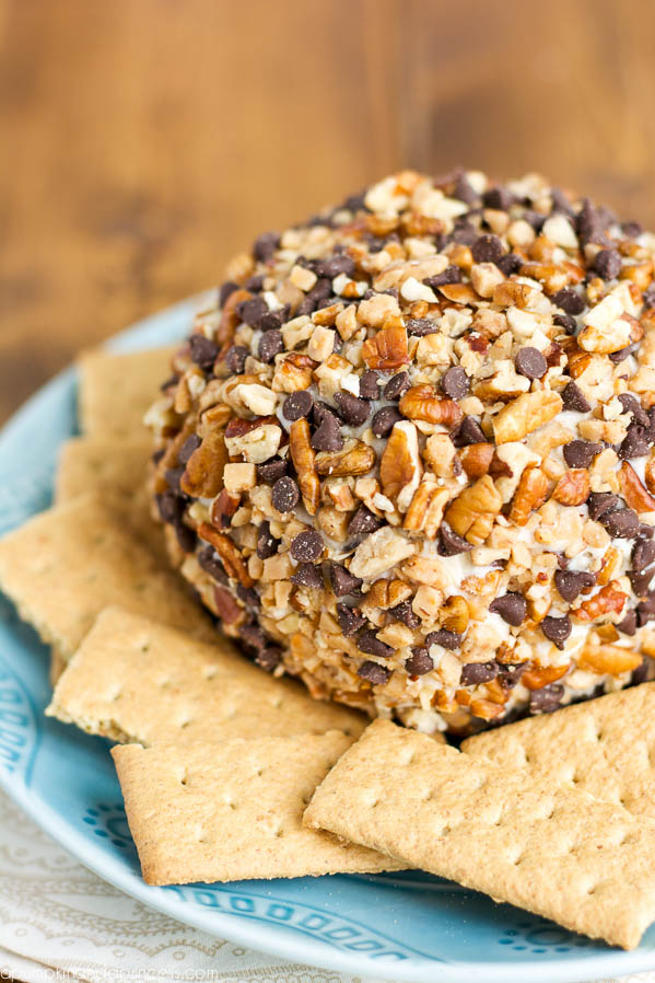 Chocolate chip, pecan, and toffee cheese ball recipe