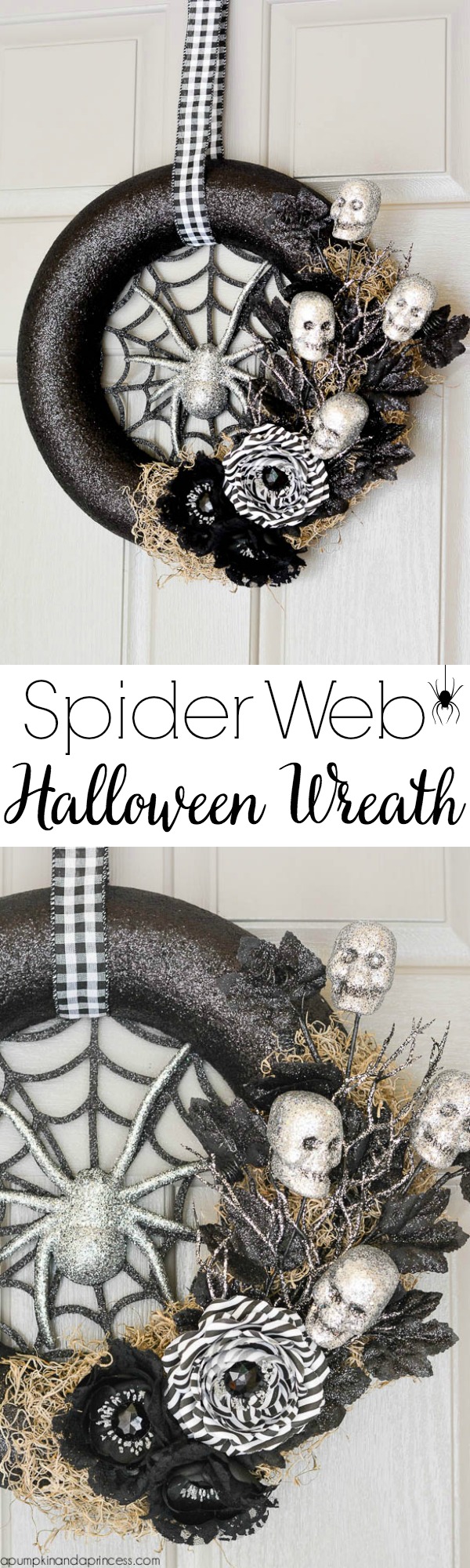 DIY Spider Web Halloween Wreath