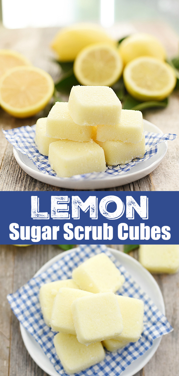DIY Lemon sugar scrub cubes recipe