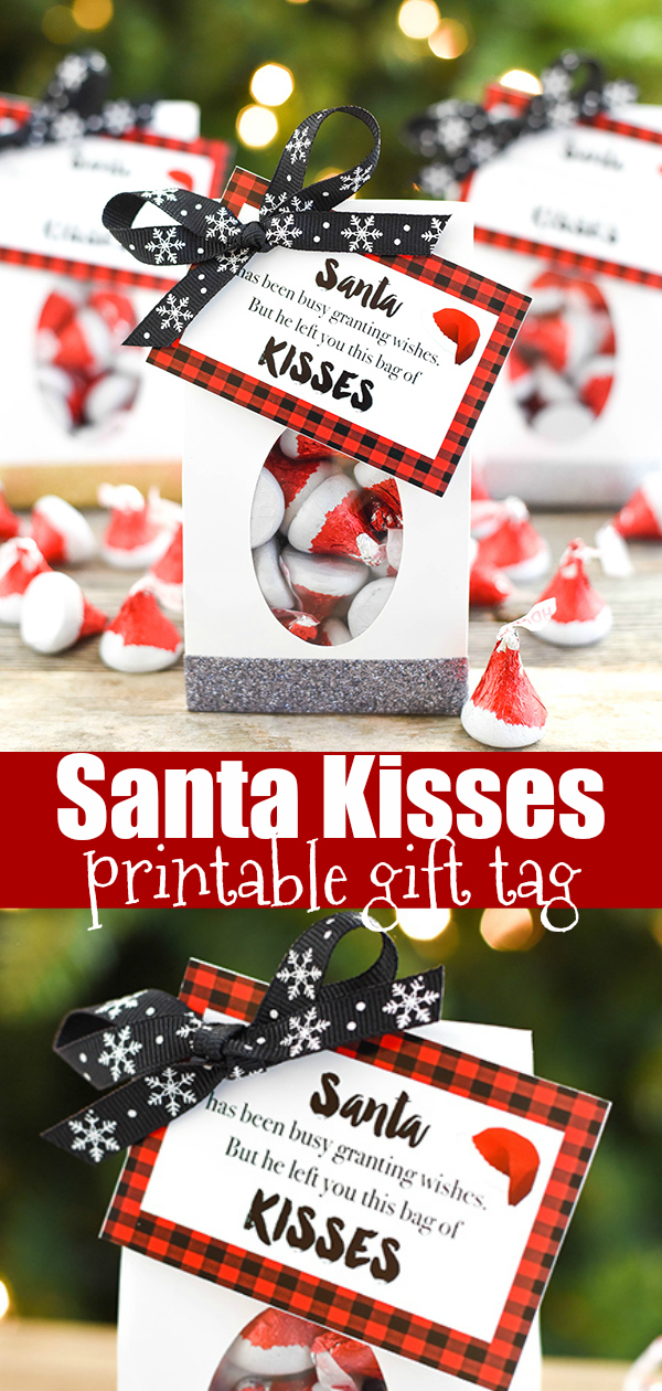 Santa Kisses treat bags with printable gift tags