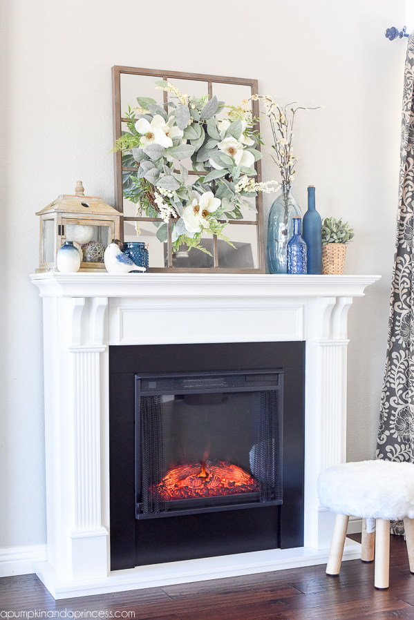 White Faux Fireplace