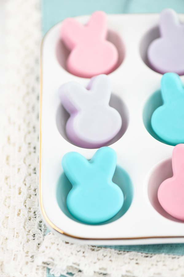 DIY Bunny Soap - These handmade bunny shaped soaps made with orange essential oil make a great candy alternative for Easter baskets.