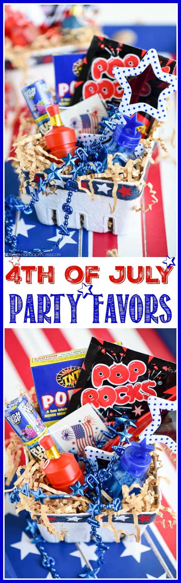4th of July party favor baskets for kids – keep kids entertained while they wait for the parade or big fireworks show with this patriotic party favor basket
