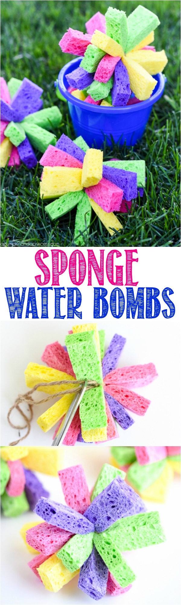 How to make sponge bombs – beat summer boredom with this easy DIY water activity. Kids will love soaking and tossing the colorful sponge bombs for hours!