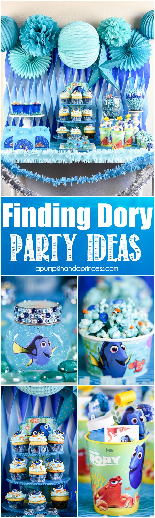 Finding Dory Party Ideas – easy DIY Finding Dory treats, party favors, and decorations.