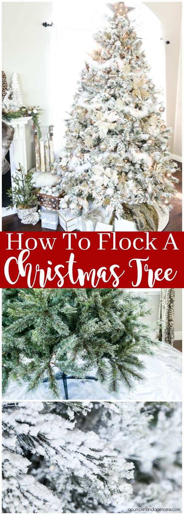 How to flock a Christmas tree – create a snow effect on your artificial tree with this easy DIY Flocking Tutorial.