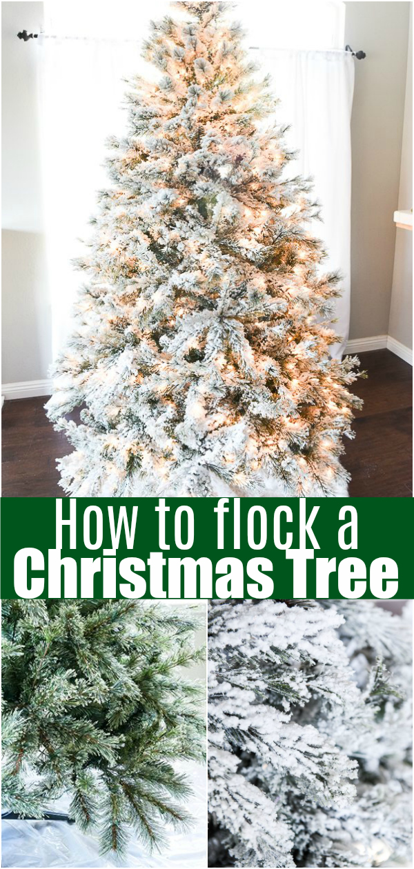 Easy DIY flocked Christmas tree - how to flock a real or artificial tree