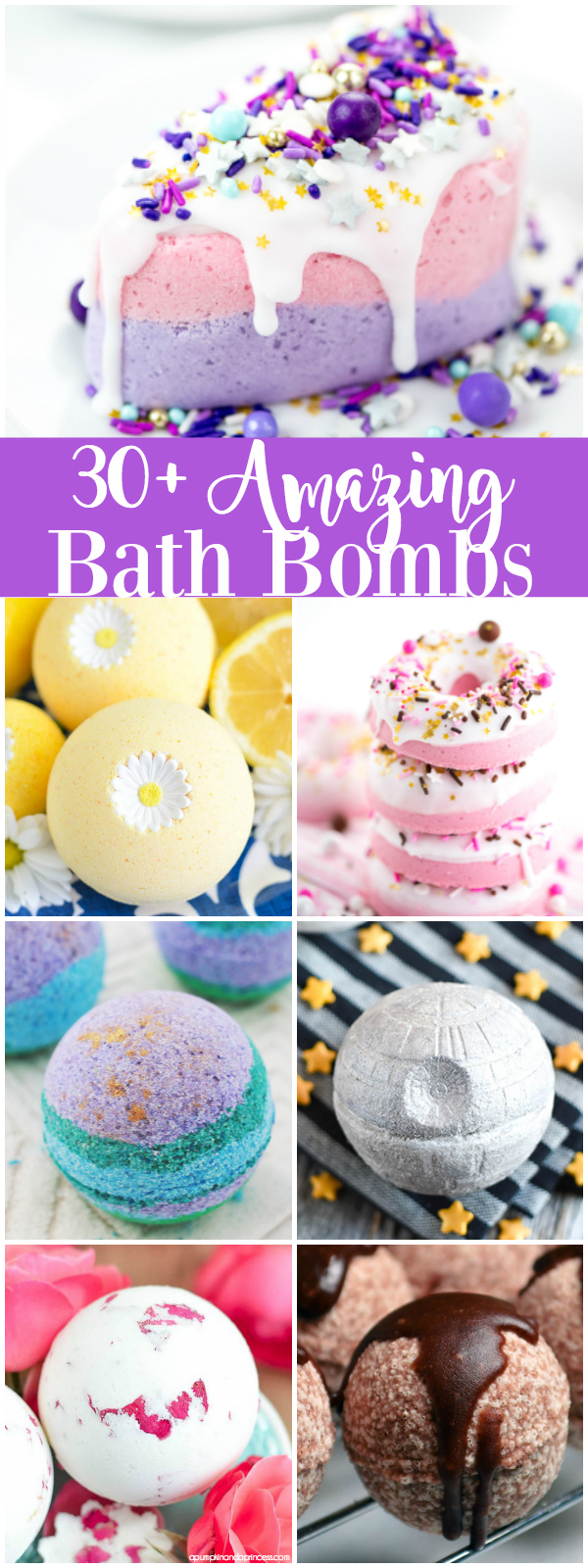 30+ Creative Bath Bombs - These amazing bath bomb recipes and tutorials make a great handmade gift for birthdays, holidays and Mother's Day.