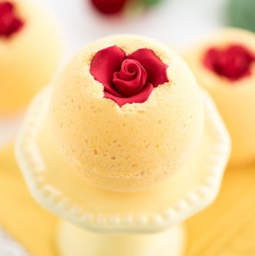 DIY Beauty and the Beast bath bomb – how to make bath bombs inspired by Beauty & the beast and the enchanted rose.