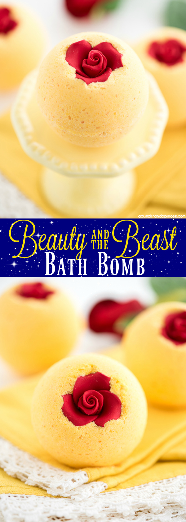 DIY Beauty and the Beast bath bomb – how to make bath bombs inspired by Beauty & the beast and the enchanted rose.