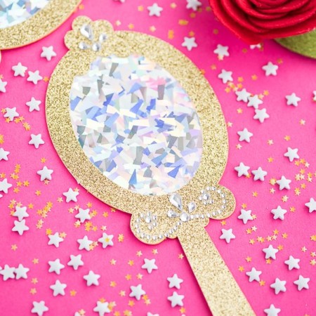 How to make holographic enchanted mirror party favors inspired by Beauty and the Beast