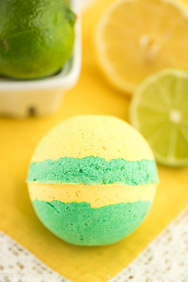 How to make lemon lime bath bombs – create the perfect citrus scented bath bomb for summer with layers of lemon and lime essential oils.