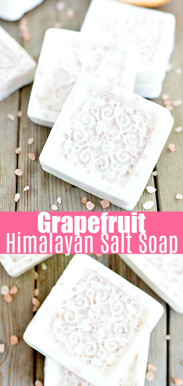 Easy 3 ingredient grapefruit Himalayan salt soap