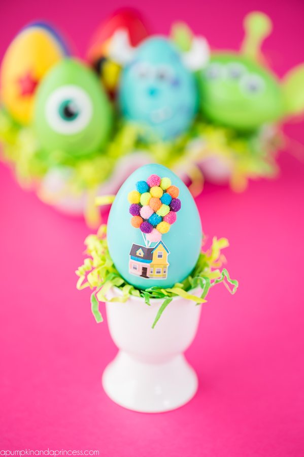DIY Disney Pixar Easter Eggs – how to make character Easter eggs inspired by Disney Pixar movies. Creative Easter egg decorating ideas for kids.