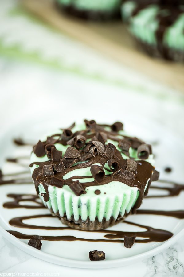Mint Chocolate Chip Ice Cream Cupcakes – how to make ice cream cupcakes. Layers of chocolate fudge cupcake, mint chocolate chip ice cream, topped with a drizzle of chocolate.