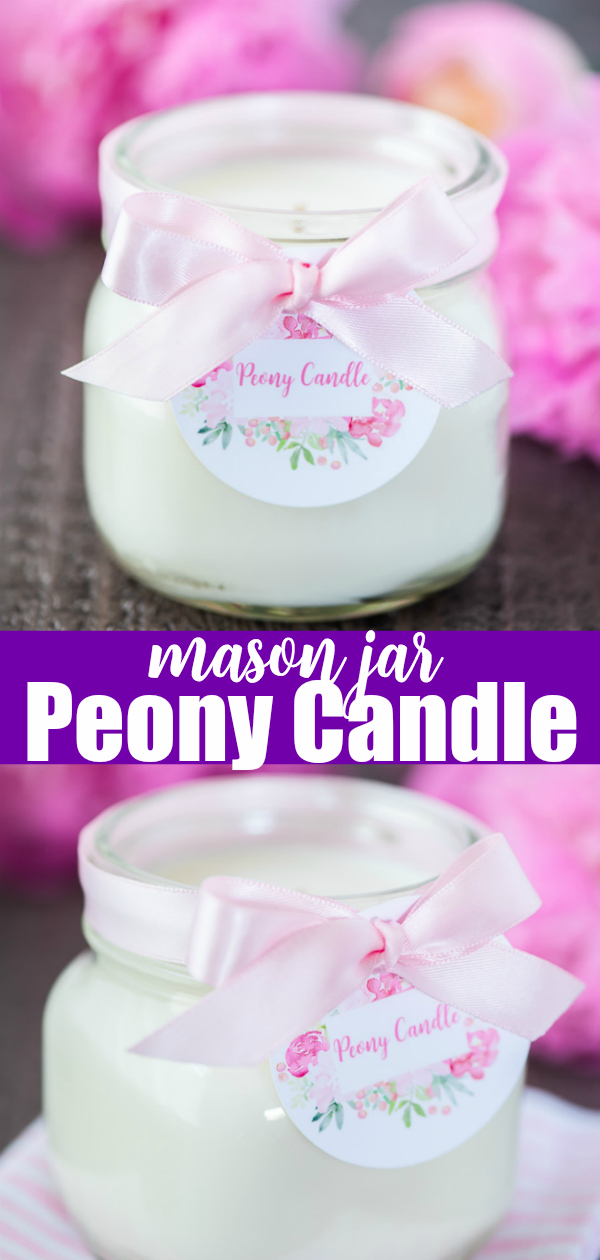 DIY Soy candles are easy to make and great for handmade gifts. This tutorial will show you how to make mason jar candles using peony fragrance oil.