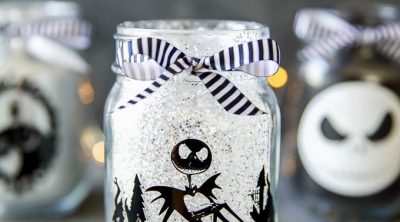 How to make glitter mason jars inspired by The Nightmare Before Christmas