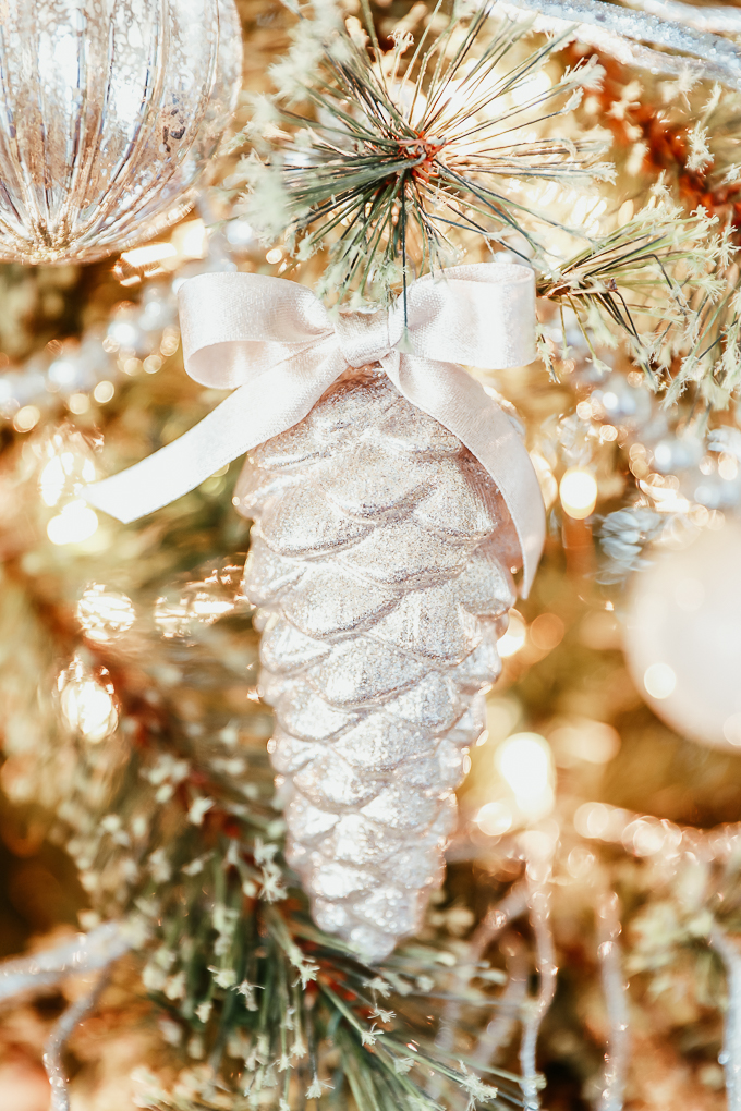 DIY Glitter Pine Cone Ornaments