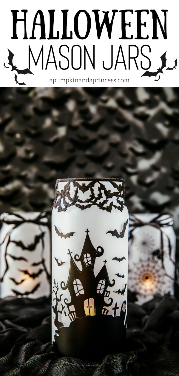 Spooky Halloween Haunted House Mason Jar Luminaries