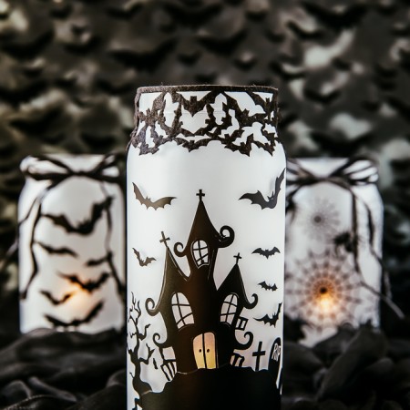 DIY Spooky glowing haunted house mason jar Halloween craft