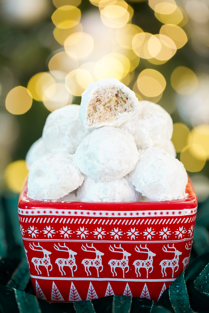 Classic Snowball cookie recipe adapted with gluten free flour