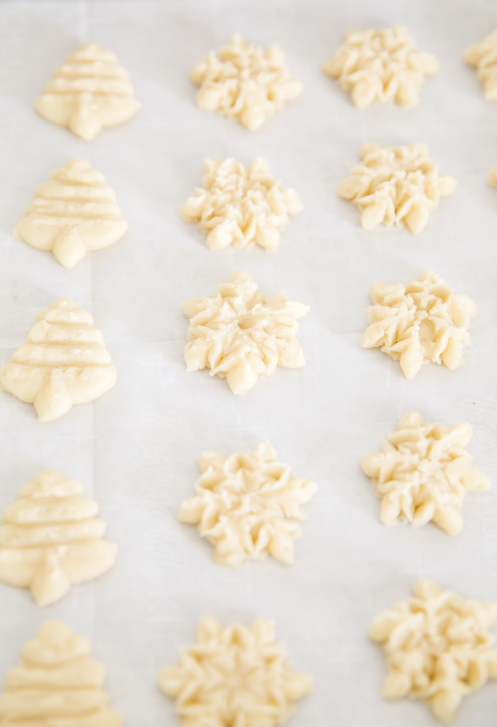Christmas shapes spritz cookies