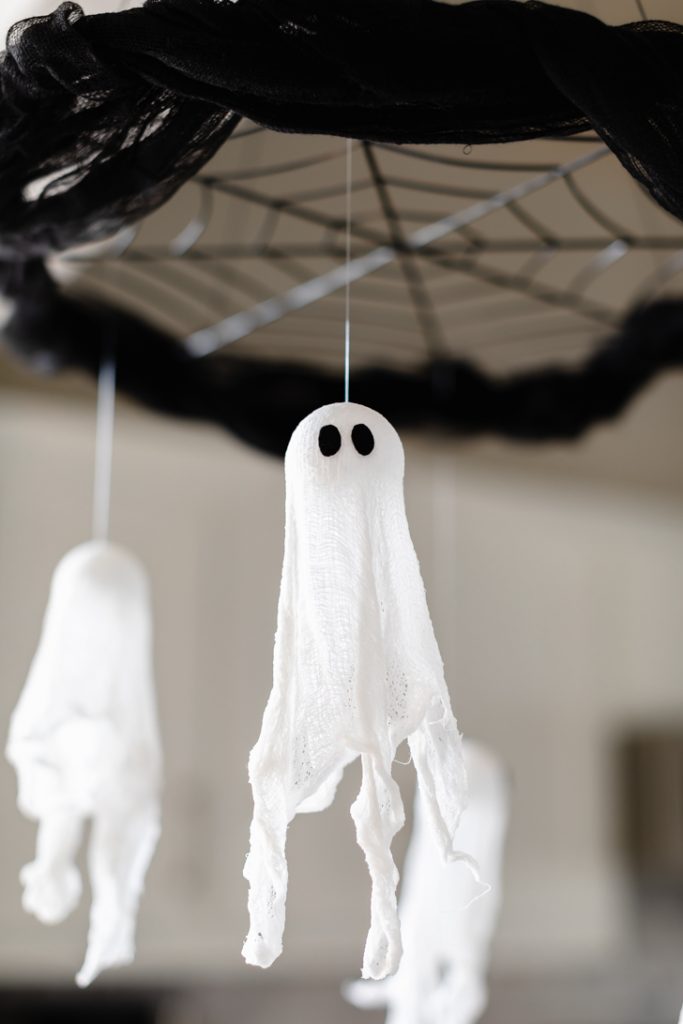 DIY Halloween flying cheesecloth ghost