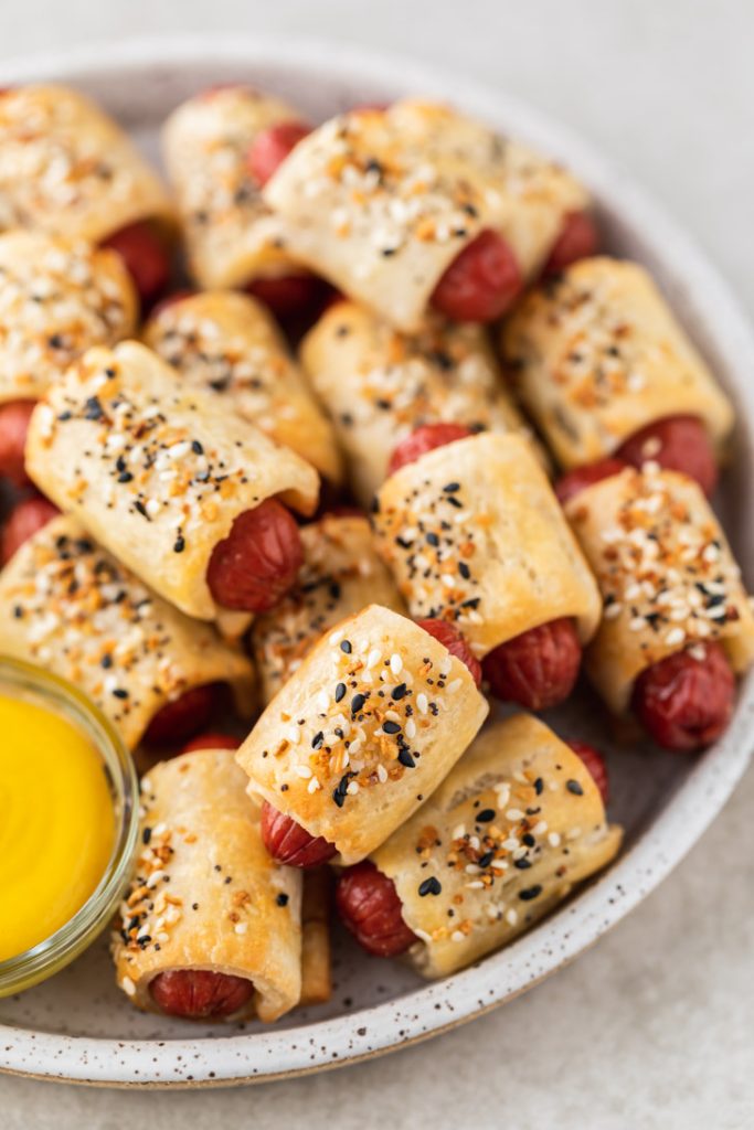 pigs in a blanket made with gluten-free puff pastry