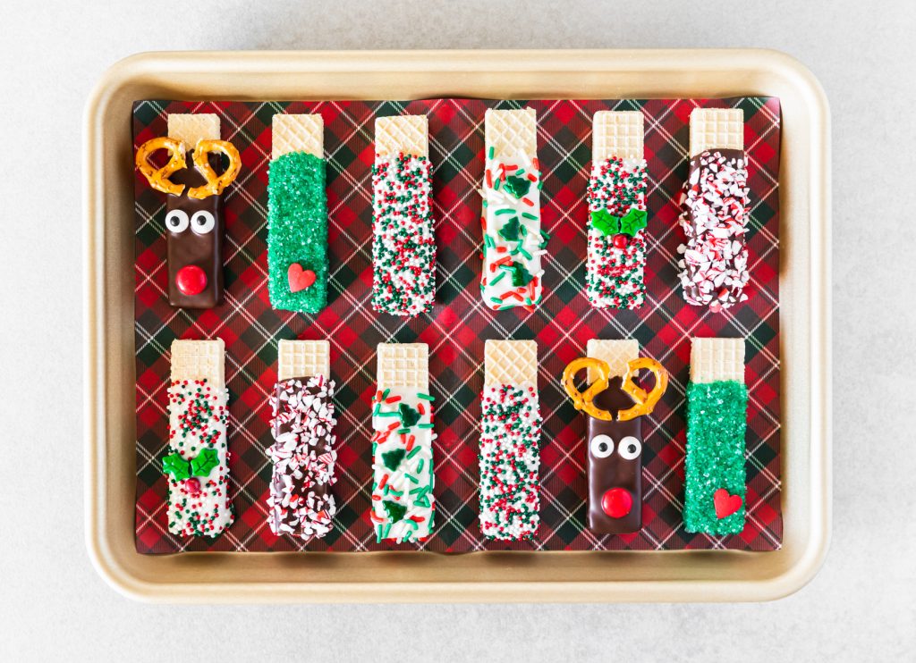 festive holiday sugar wafer cookies