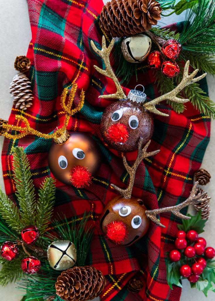 3 easy reindeer ornament craft ideas