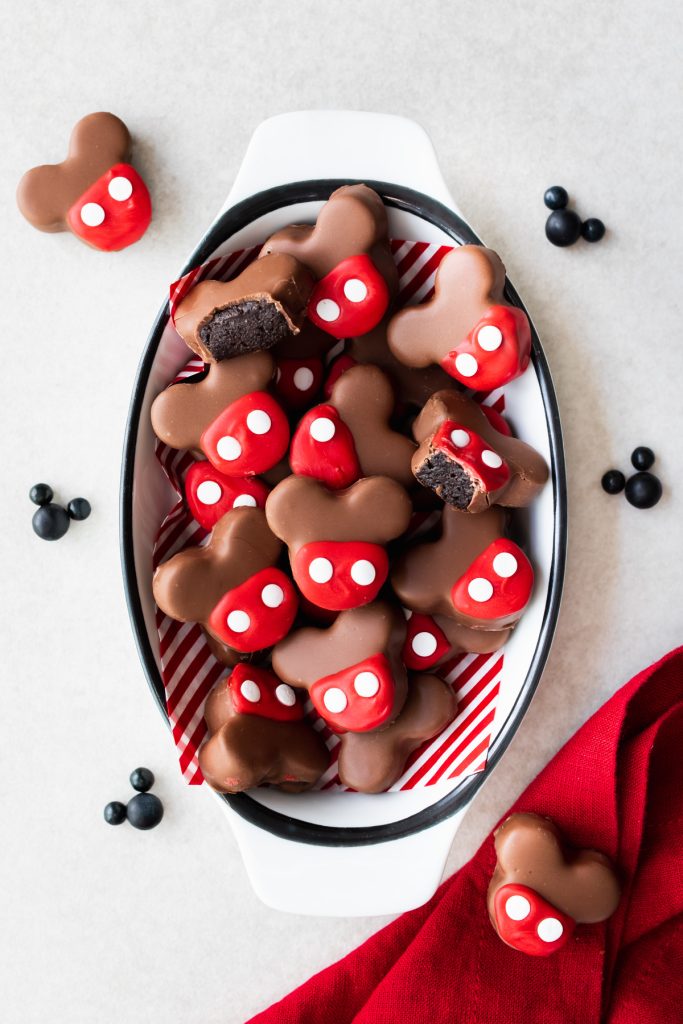 Chocolate-covered Mickey shaped Oreo ball truffles